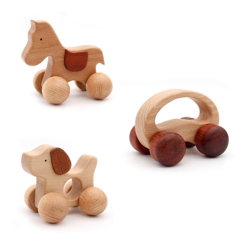 Wooden Animal Sensory Spinning Top Educational Toy Toyland EU