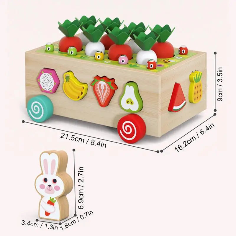 Montessori Wooden Carrot Sorting Puzzle - Fun Educational Toy for Toddlers