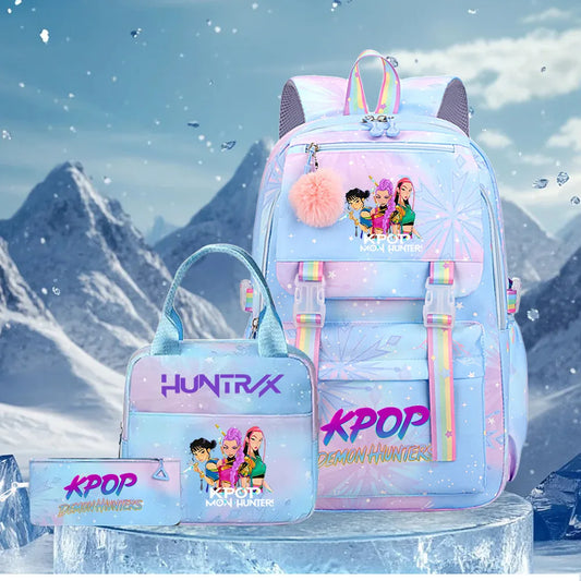 Kpop Demon Hunters Backpack | 25 Liter Air Cushion Strap | Retractable Handle