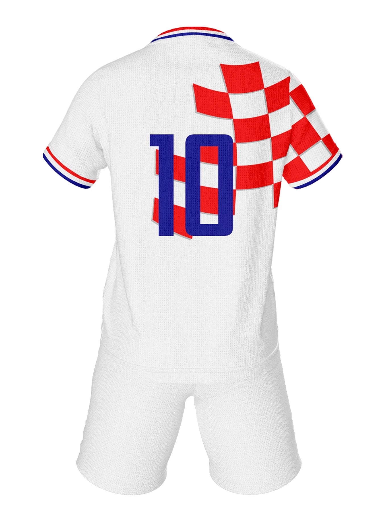 Youth Croatia Football Socce Jersey Set - Breathable Football Uniform with Number 10 for Kids