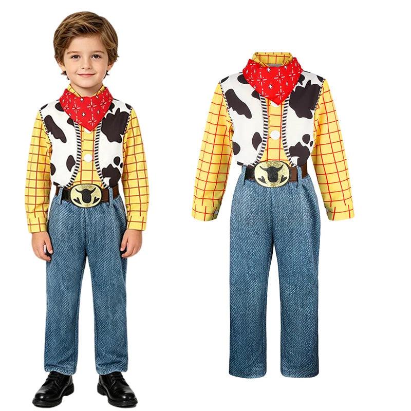 Boys Cowboy Costume | Yellow Plaid Shirt | Toylandeu™