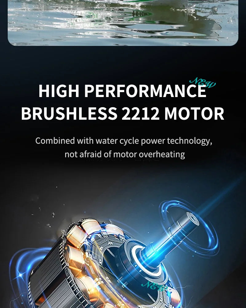 RC High-Speed Brushless RC Jet Boat 30km/h - Waterproof 2.4G Remote Control Speedboat for Kids