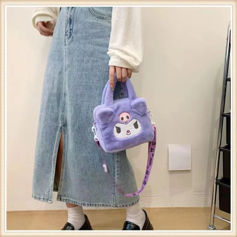 Sanrio Plush Crossbody Bag with Kuromi, Cinnamoroll, and My Melody - ToylandEU