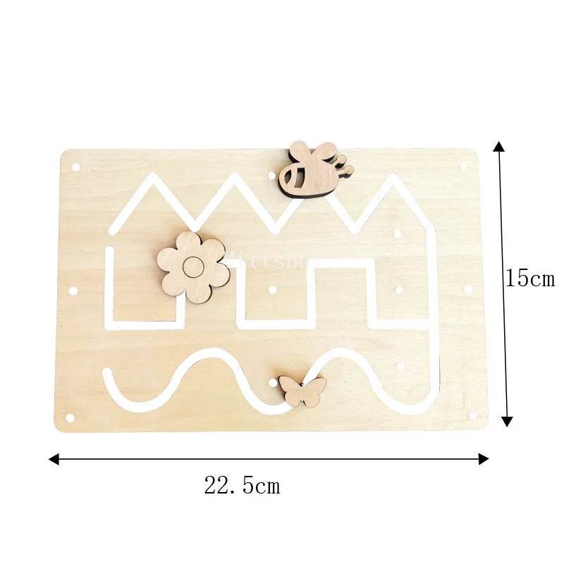 Montessori Busy Board DIY Wooden Accessories Educational Toy for Children with Castle Bulldozer Helicopter and Early Learning Activities - ToylandEU