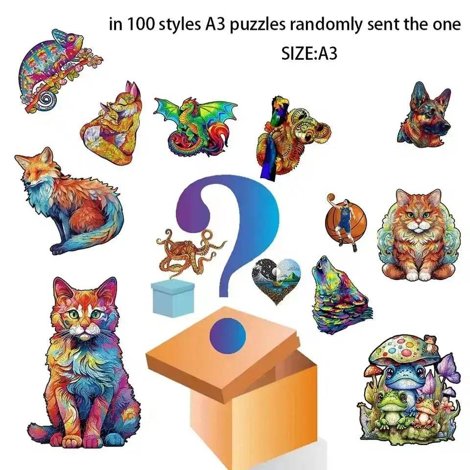 Wooden Puzzle Animal Round Educational Jigsaw For Kids And Adults - ToylandEU