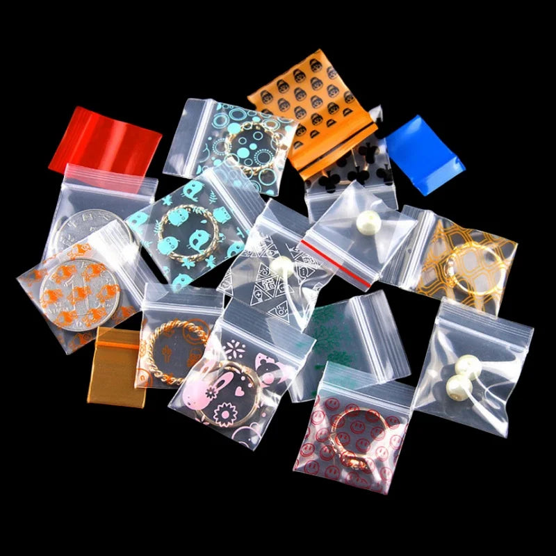 Zipper Bags | Plastic | Transparent | Cartoon Mini 100pcs