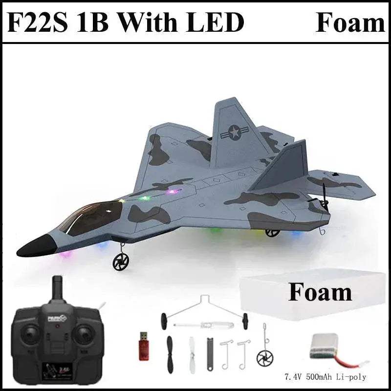 2024 New F22S 2.4G 4CH 3D6G RC Airplane Raptor F22 Warplane - ToylandEU