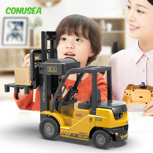 Remote Control Engineering Car with Crane and Forklift - RC Truck Tractor