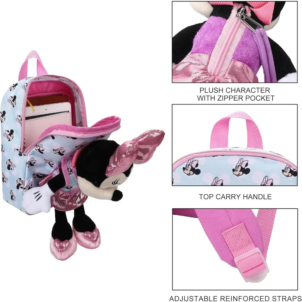 Disney Minnie Mouse Preschool Backpack 10 Inch Mini Plush Bag