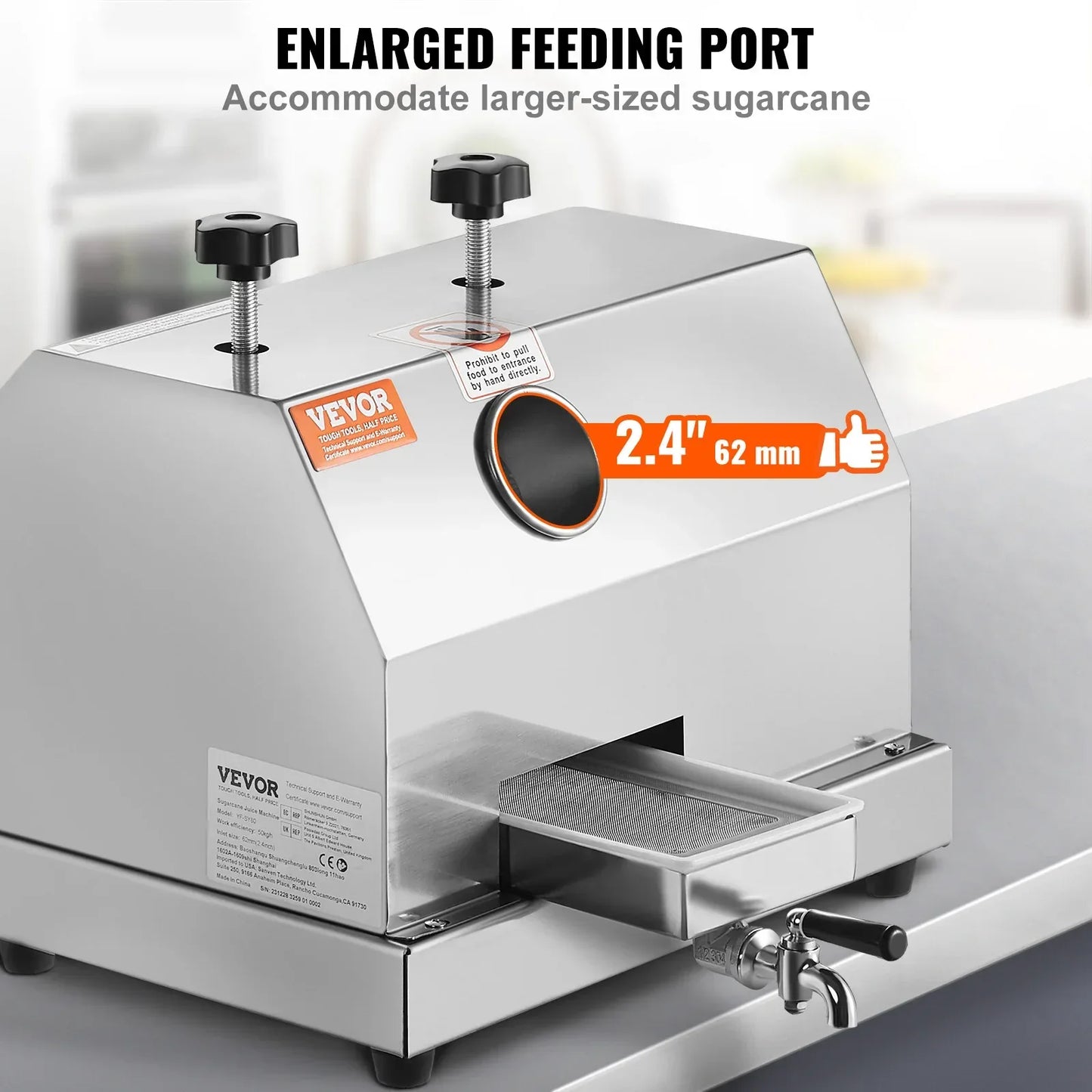 Commercial Sugar Cane Juicer High Output With Stainless Rollers - ToylandEU