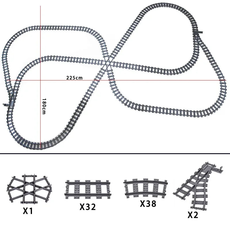 Train Track Building Blocks | Compatible With LEGO | Bridge Cross Track | Cross Track Set
