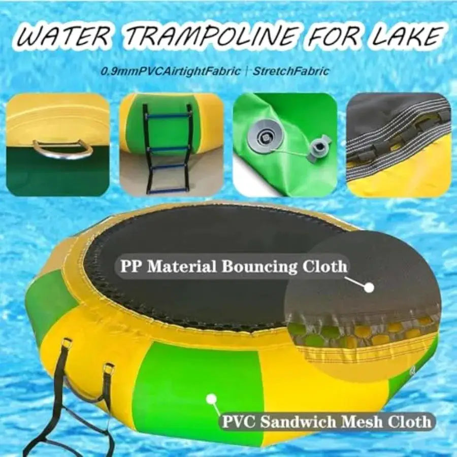 Water Trampoline Park Inflatable Bounce Swimming Jumper Platform with Slide/Tube and Diving Pillow Bag Party Inflatable for Lak - ToylandEU