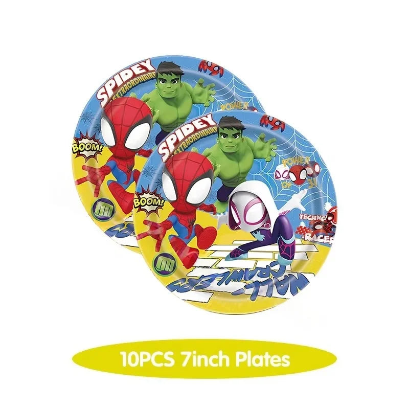 Spider Hero Tableware Kit | Birthday Party Supplies | Plates Cups Tablecloth
