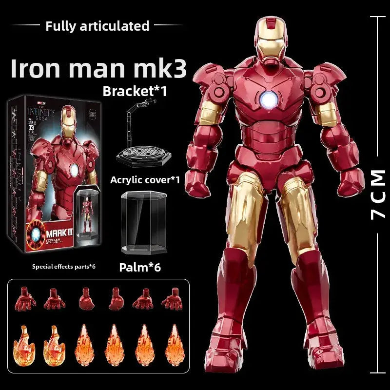 7cm Iron Man Action Figure Model Toy Line - Marvel Movie Assembled Statue | Ideal Collectible Gift for Boys, Great Xmas Gift - ToylandEU