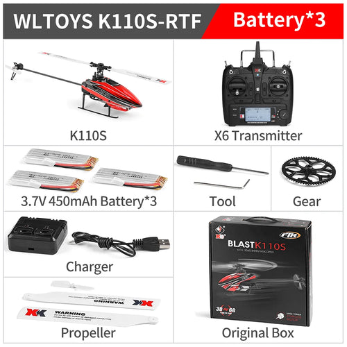 RC Wltoys XK K110S 6CH 3D 6G System Remote Control Toy Brushless Motor ToylandEU.com Toyland EU
