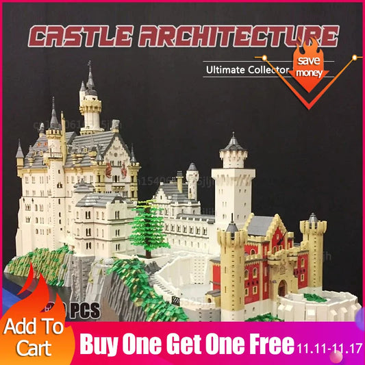 Medieval Castle Architecture Building Blocks Kit with Modular Design - ToylandEU