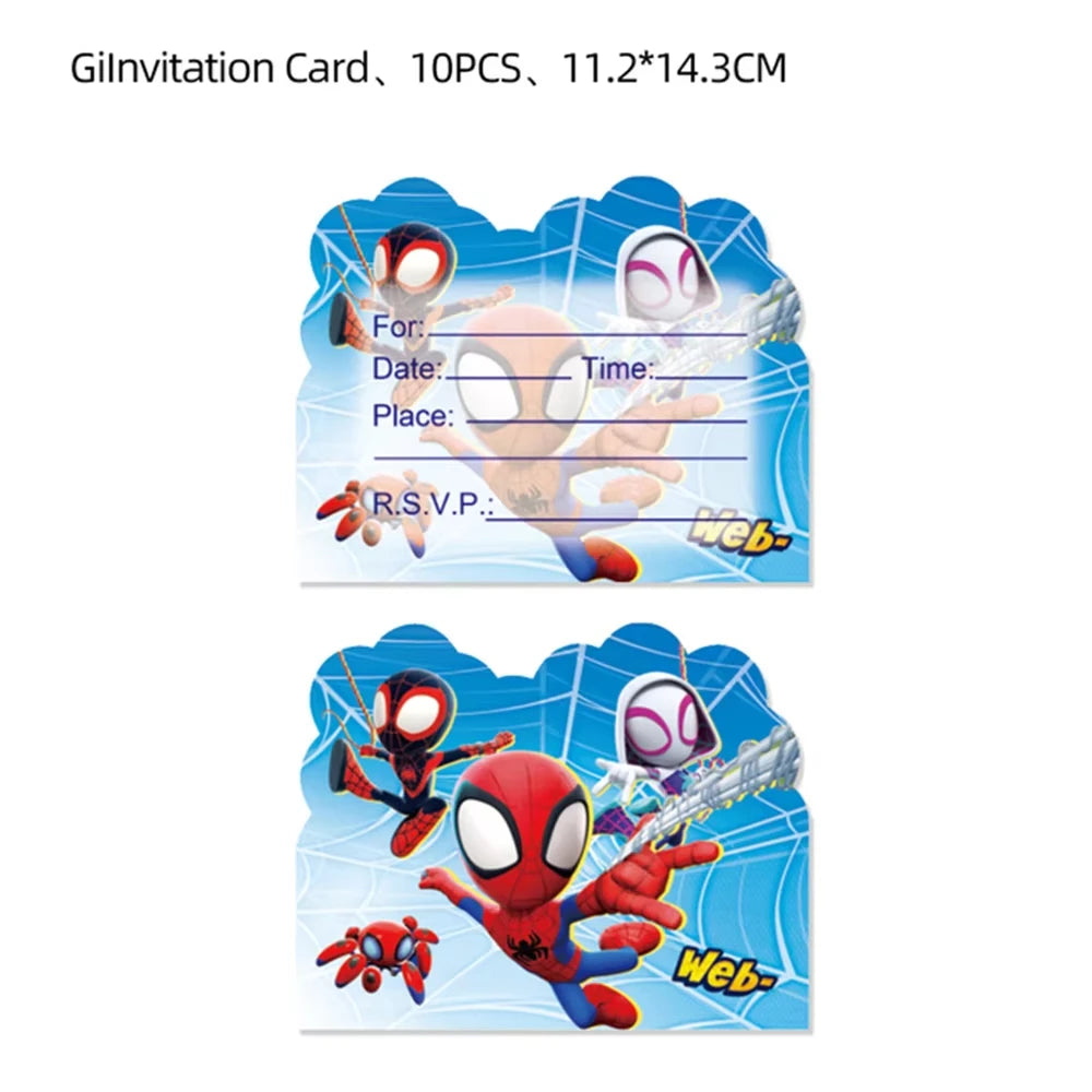 Birthday Party Supplies | Cartoon Spider Theme | Disposable Tableware