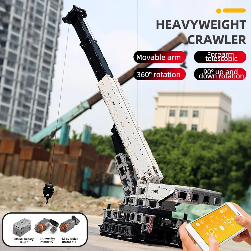 Motorized Crane Set | Remote Controlled | Lego Compatible | For Kids