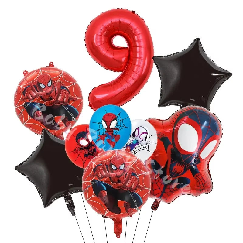 Spidey Tableware Kit | Plates And Cups | Latex Balloons | Birthday Backdrop