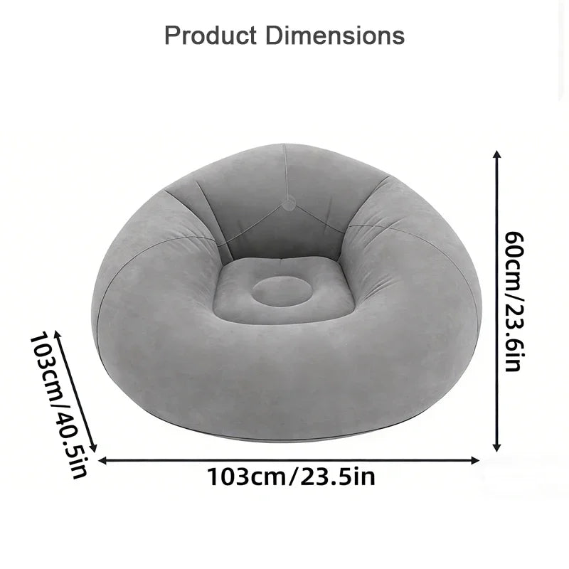 Inflatable Sofa | Flocking Surface | Foldable | Single Seat Indoor Outdoor