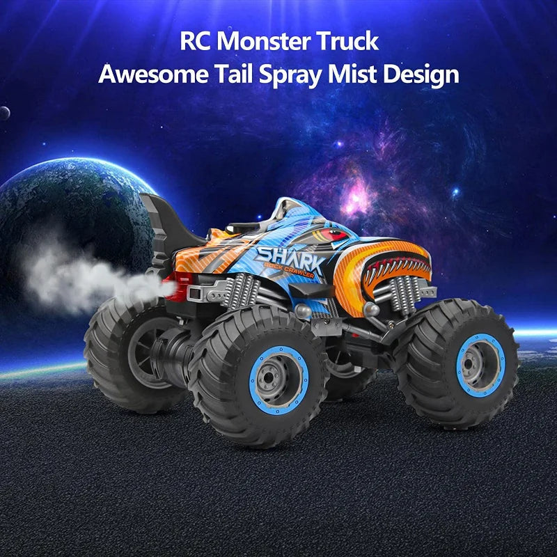 Dinosaur Mountain Track Car with Remote Control and Light Sound Spray - Educational Toy for Kids