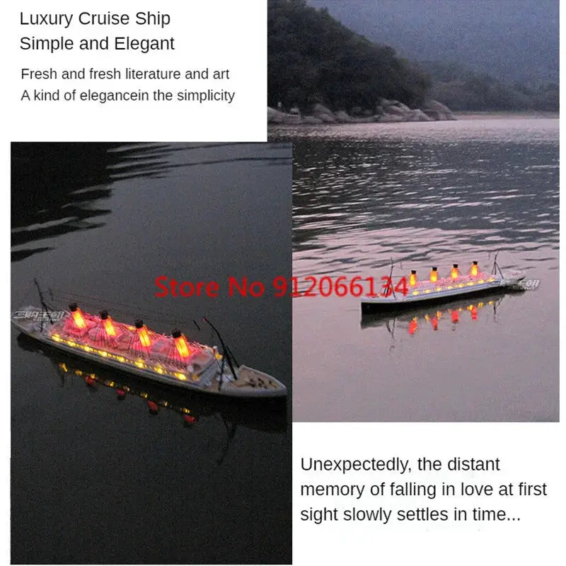 81CM Large Simulation RC Ship Toy 1:325 Sea Grand Cruise Ship Flash Led Lights Waterproof Boat Professional Ship Water Toy Gifts - ToylandEU