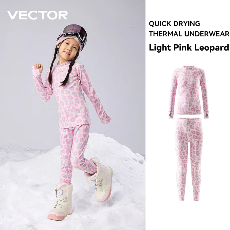 Girls Fleece Thermal Set | Quick Dry Fabric | Soft Stretch Fit | Youth Sizes