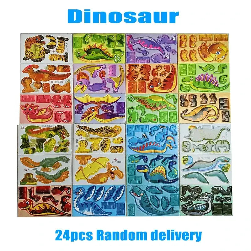 12-24pcs/bag 3D Animals Foam Puzzle Educational Toys for Kids Birthday Party Favor Guest Gift Classroom Rewards Goodie Fillers - ToylandEU