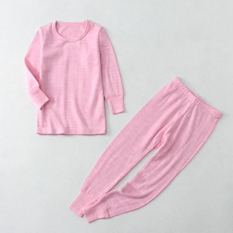 Kids Merino Base Layer Set | 100 Percent Wool | Winter Thermal | Boys Girls