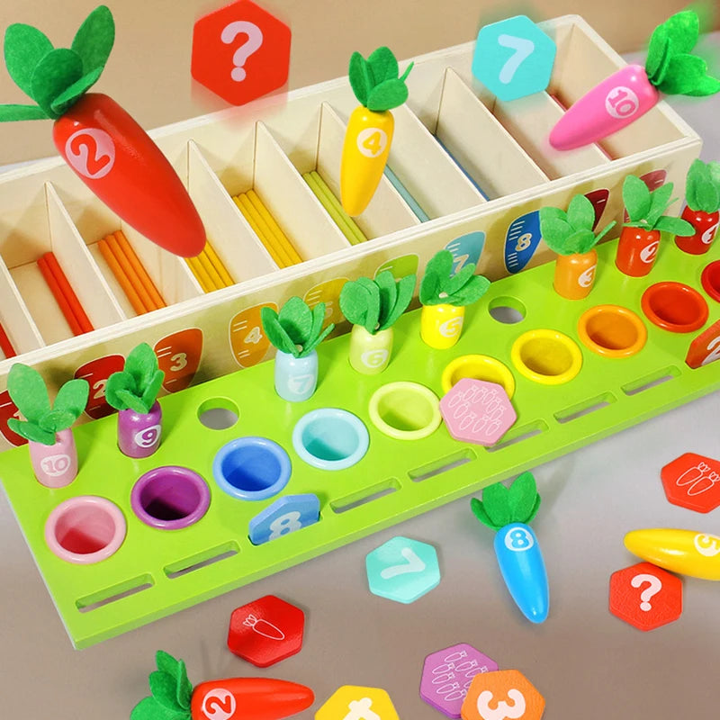 Wooden Pulling Radish Color&Shape Sorting Learning Matching Box