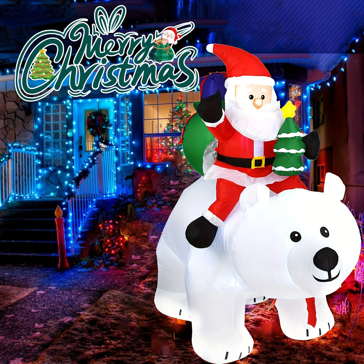 Inflatable Santa Claus | 6.9 Ft Led Lights | Shaking Head | Christmas Yard