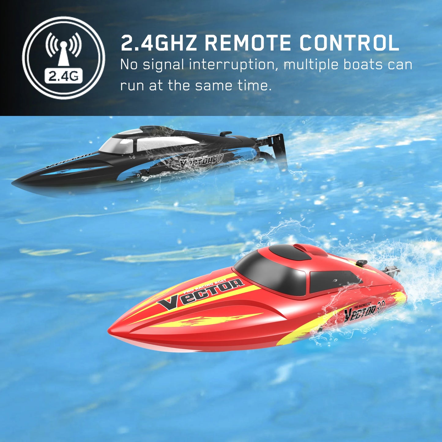 RC High-Speed Waterproof Brushless Electric RC Speedboat for Kids - 2.4GHz Remote Control Birthday Gift for Boys