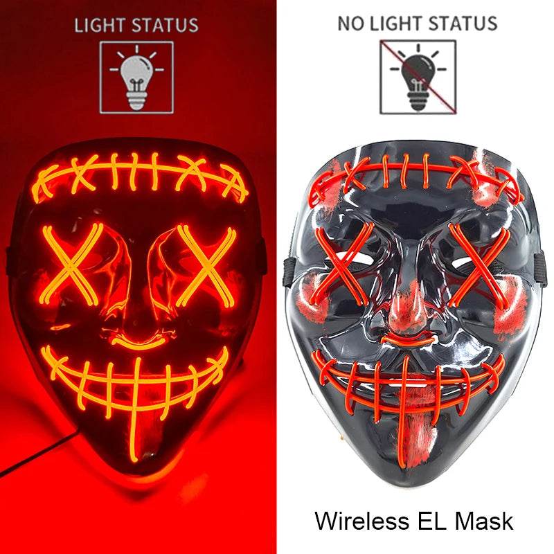 Premium LED Mask Purge Neon Glow For Halloween Cosplay - ToylandEU