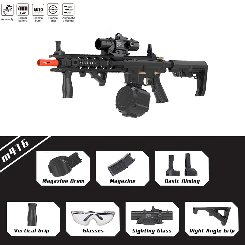 Gel Ball Gun | 7.4V High Speed Upgrade | Manual Automatic Dual Mode