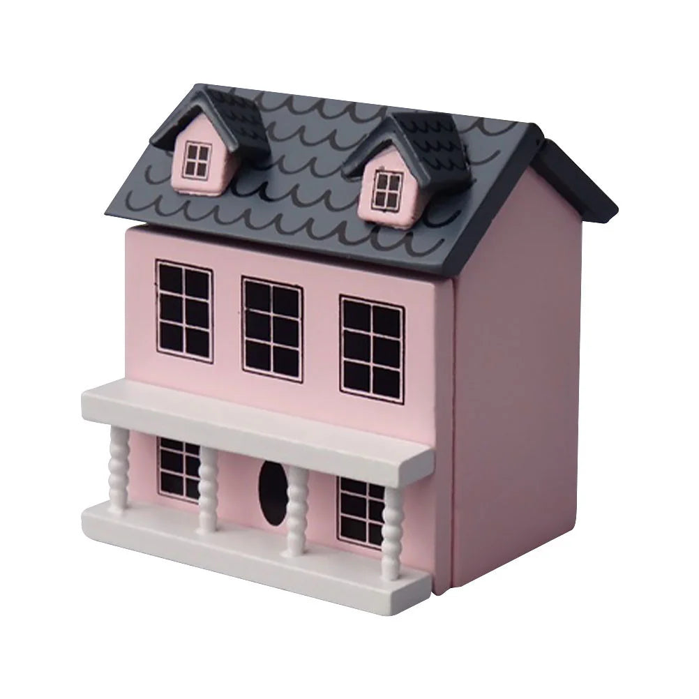 Charming Miniature Wooden Villa for Festive Christmas Decor