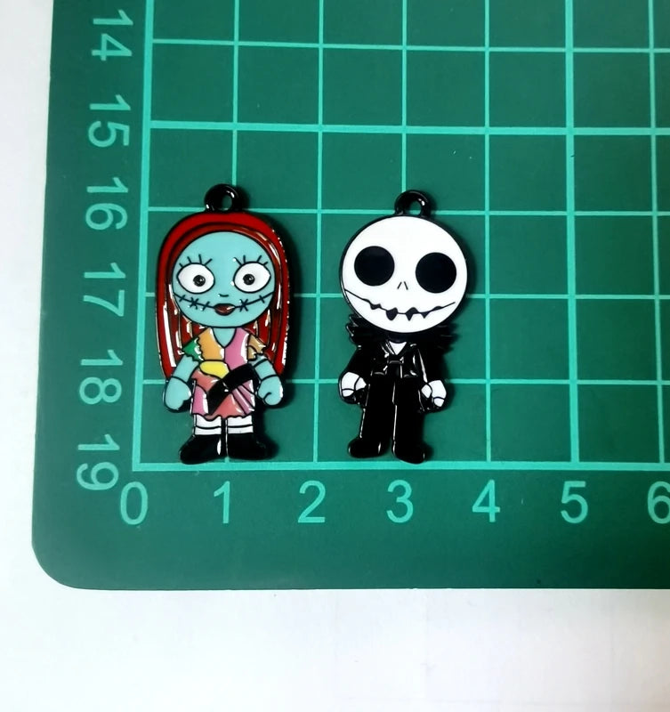 Halloween Pendant Charms | Metal | Keychain DIY | 10 Pieces