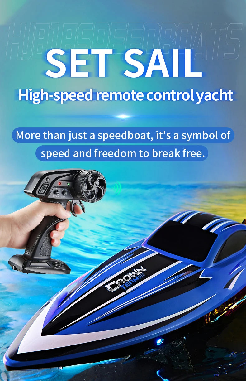 RC JJRC Hj818 High-Speed Remote-Control Electric Speedboat for Kids - Waterproof Competitive Racing Toy