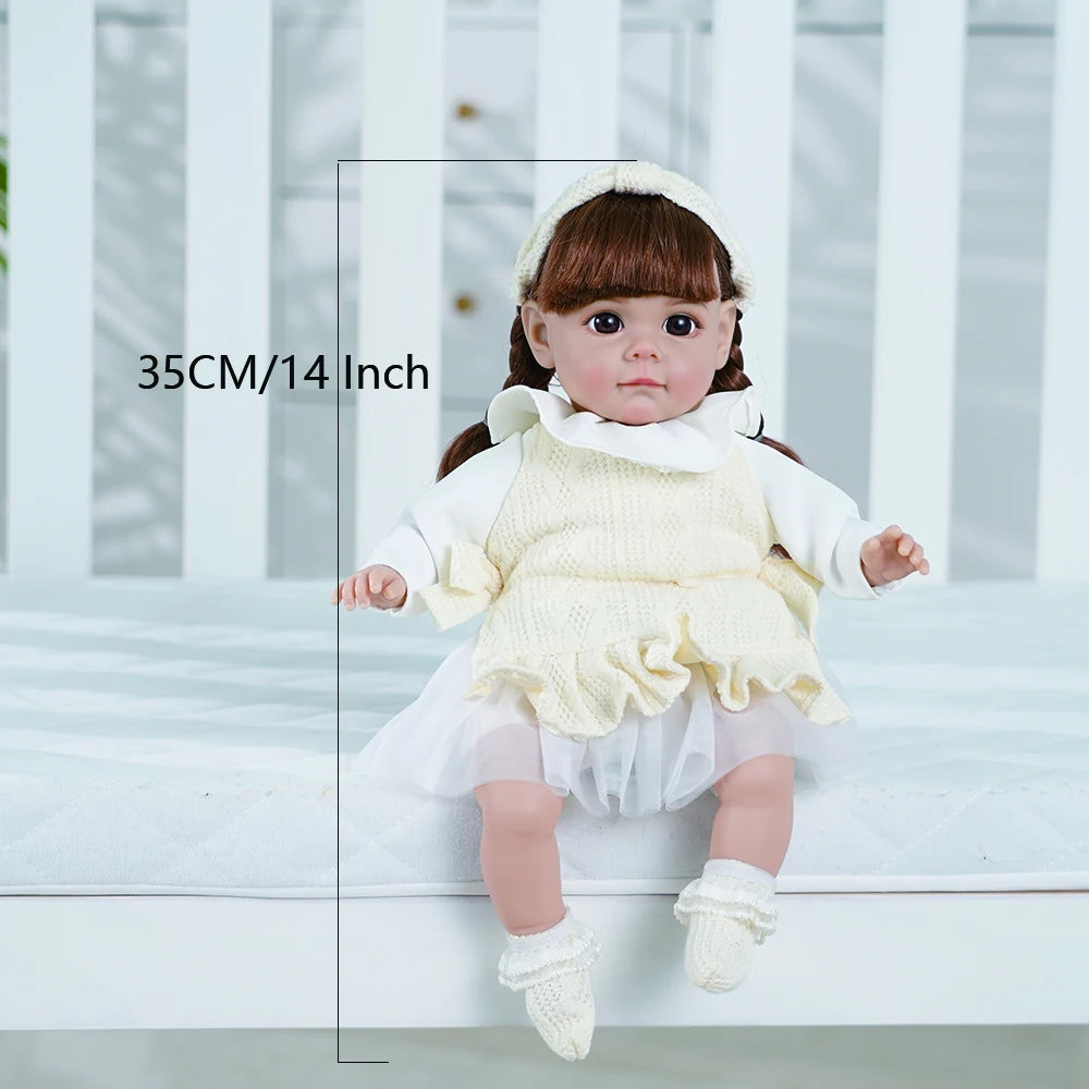 Reborn Baby Doll with Cute Face and Cotton Body - 14 Inch