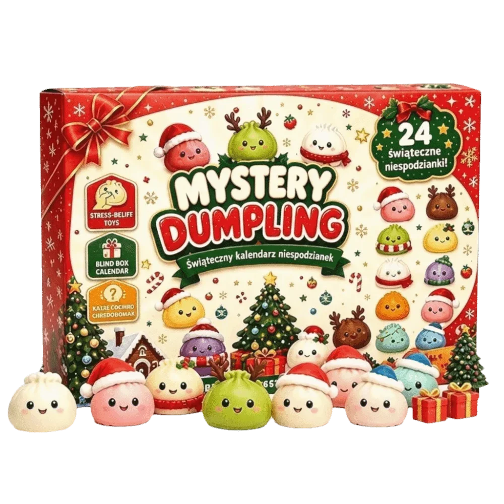 Advent Calendar | Soft Christmas Dumplings | 24 Numbered Doors TPR Fidget Toys | Stress Relief Gift