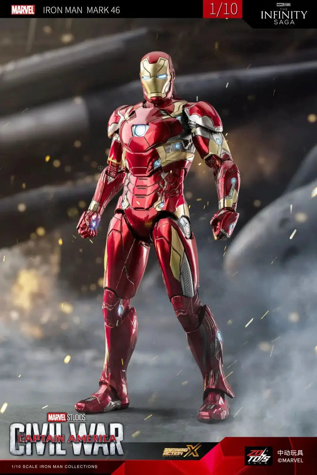 Original ZD Toys Iron Man Legends MK42 MK43 MK46 War Machine 1/10 MK50 MK2 MK3 MK4 MK5 MK6 MK7 Tony Stark Model Action Figure - ToylandEU