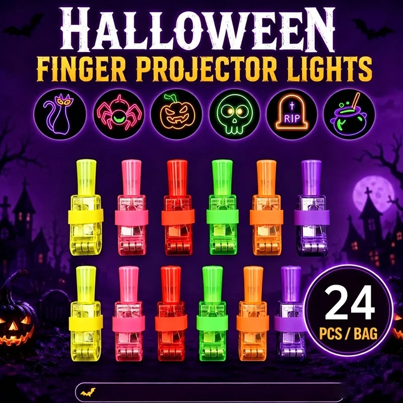 Halloween LED Finger Lights | Pumpkin Shape | Battery Powered | 12 To 48 Pc Pack
