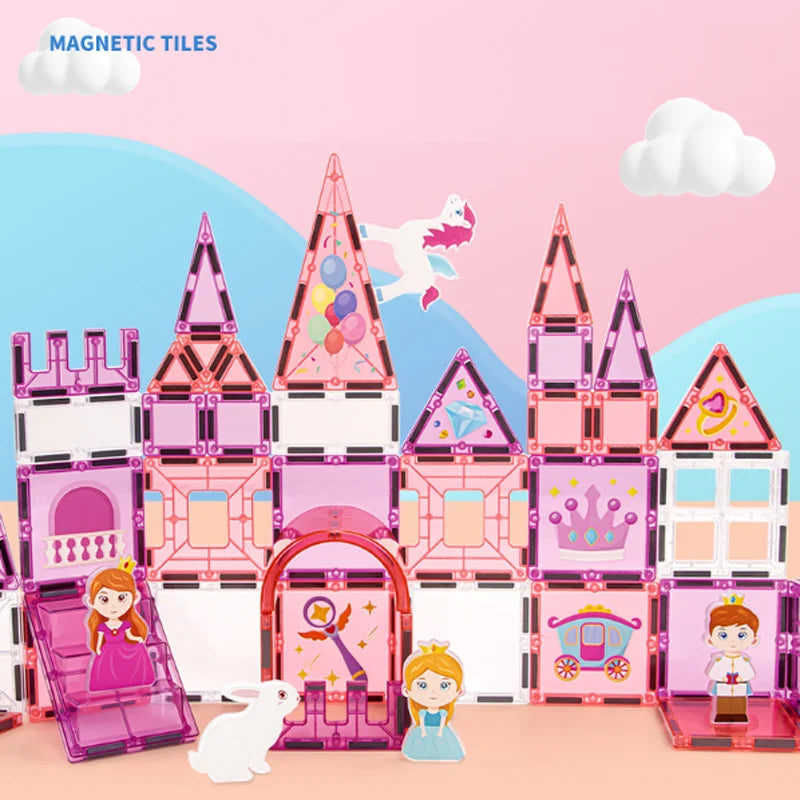 Magnetic Tiles | Educational Blocks | Castle Theme | 37/46/58/72/116 Pcs
