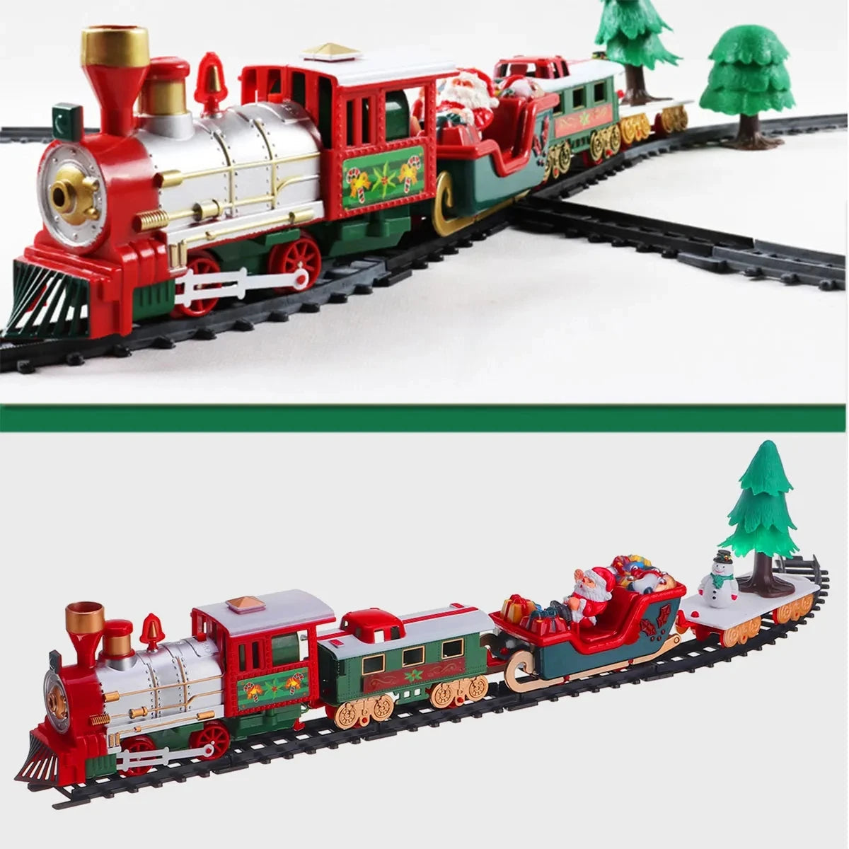 Electric Christmas Train Toys Railway Cars Racing Tracks With Music - ToylandEU