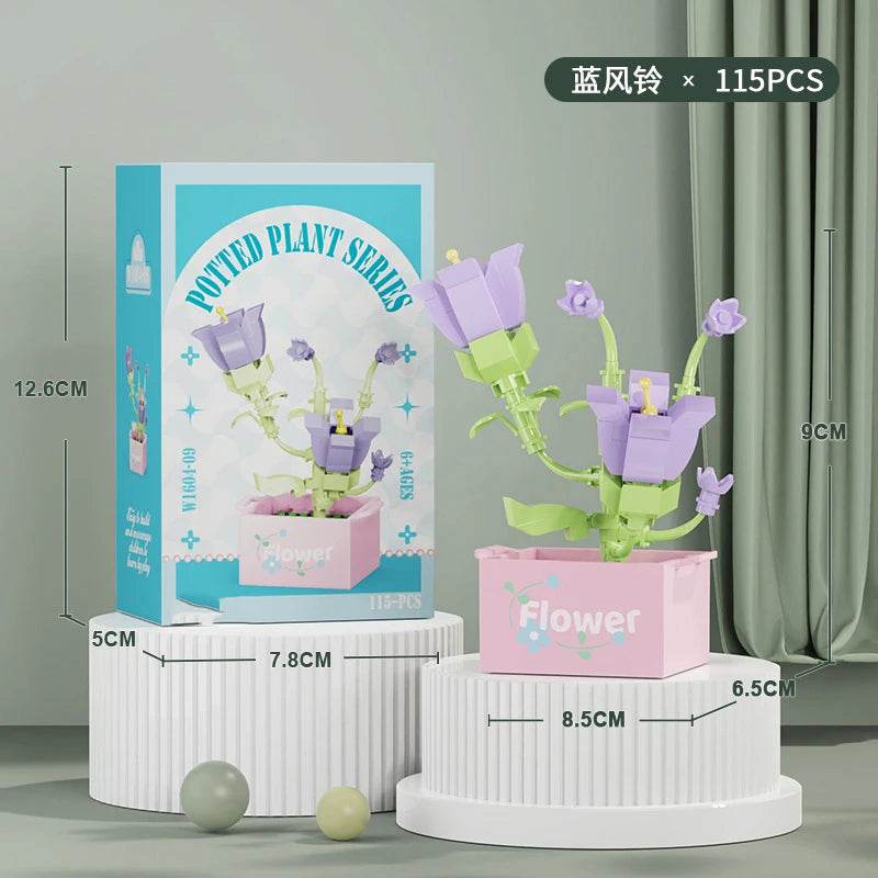 Premium Building Block Kit Flower Bouquet 3D DIY Home Decor - ToylandEU