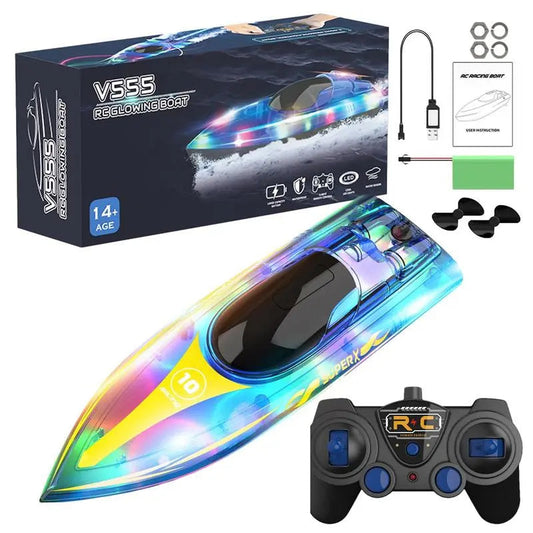 LED Remote Control Boats - Multiplayer RC Ship with Rechargeable Battery - ToylandEU