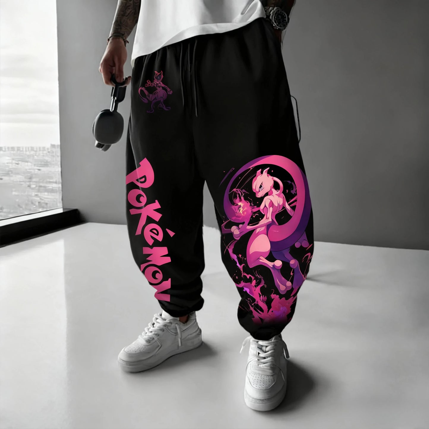Sweatpants | Demon Slayer Anime Print | Cotton Loose Fit | Men's
