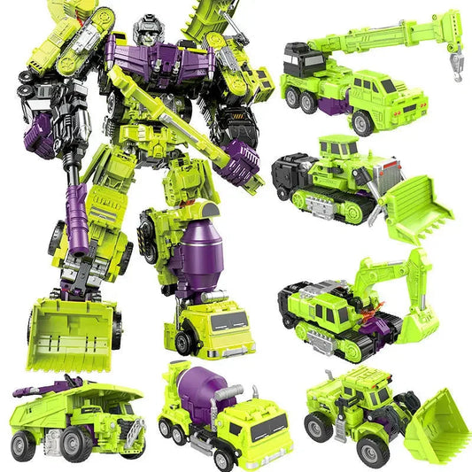 JINJIANG 6 IN 1 adaptable Kid Toys - Devastator Excavator Robot Action Figures - ToylandEU