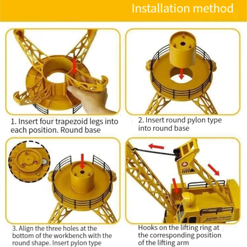 Remote Control Tower Crane Model for Kids Electric Play - ToylandEU