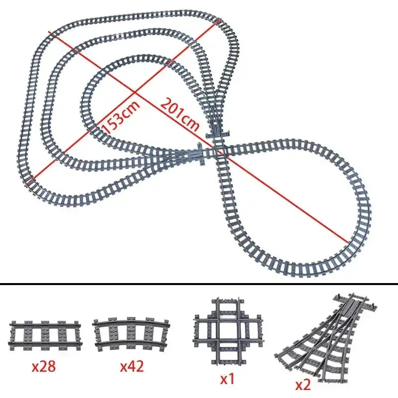 Lego Compatible Flexible Train Tracks Building Set For Kids - ToylandEU