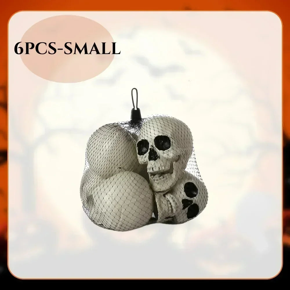 Mini Halloween Skull Heads | Plastic Material | Assorted Sizes | Desk Decor